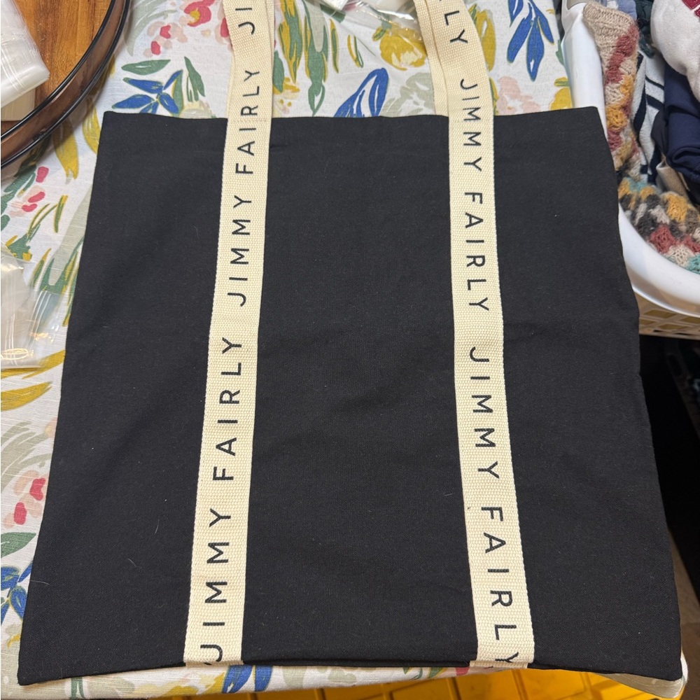 Jimmy Fairly Black Tote with Logo Straps